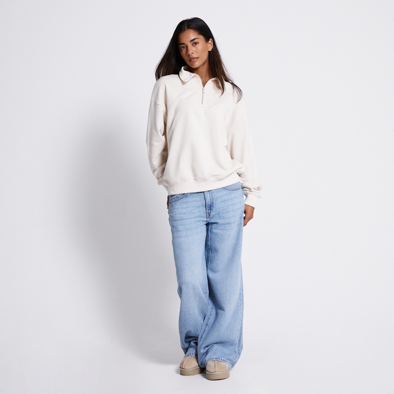 Halb-zip-sweatshirt "Maja" Ivory